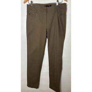 89th & Madison Millennium Straight leg pants, Size 12 Brown Textured Slacks